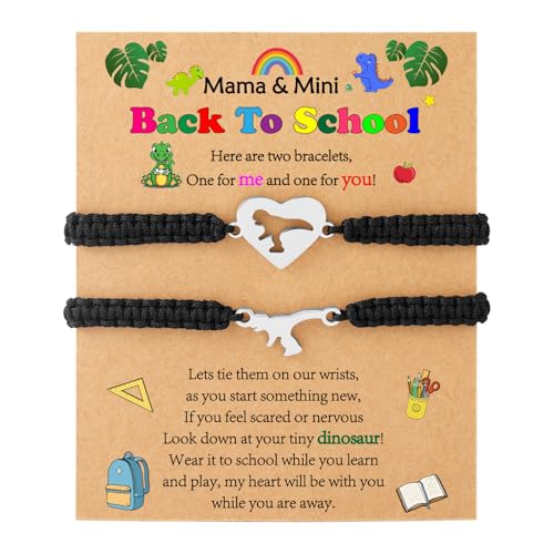 P. BLAKE First Day of Kindergarten Bracelet Back to School Gifts Mommy and Me Matching Bracelets Set for Mother Daughter Son Girls Boys Jewelry Gifts