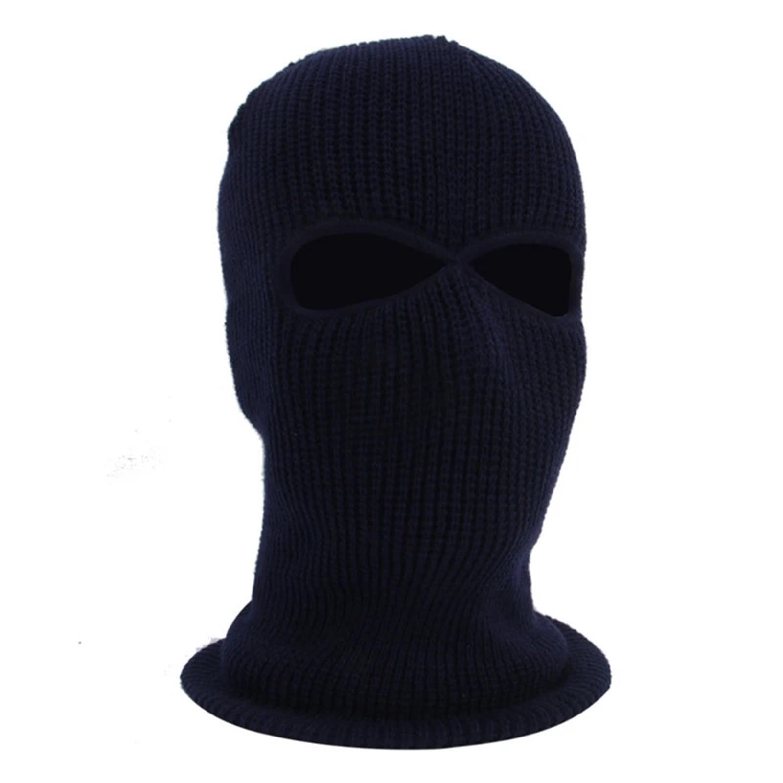 2Pcs 2-Loch Gestrickte Volle Gesicht Abdeckung Hut Haube Ski Radfahren Winter Warme Maske Für Outdoor Sports