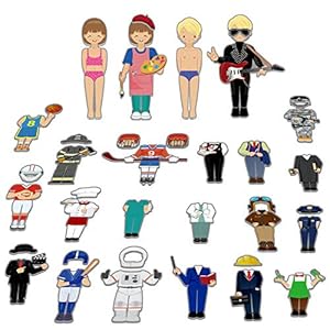 SpriteGru Magnetische Anziehpuppen 56 Teile Berufe Set