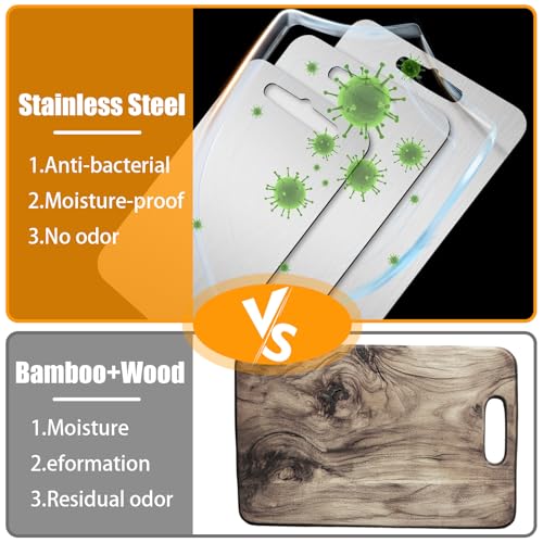 Set de 3 tablas de cortar de acero inoxidable miniatura 5