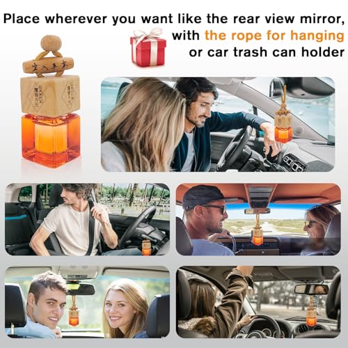 Image of IKEDA Car Air Freshener, Car Fresheners for Men & Women, 45+Day Long Lasting Fragrance Hanging Air Fresheners Scents, with Clip, Perfect for Auto and Home, Christmas,8ml,Sandalwood