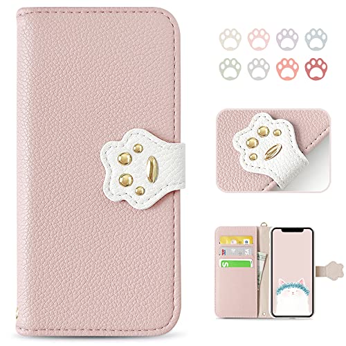 MAGICASE 適応 いphone11 ケース 手帳型 iPhone11ケース手帳型 人気 アイフォン 11 ケース手帳型 スマホケース iphone11 ケース 保護ケース おしゃれ 携帯ケース iphone11 アイホン11 お洒落 カードポケット可愛い 財布型 かわいい 猫 レディース 女性 iphone xr ケース 手帳型 美しい 動物 折り畳み式 横置き機能(6.1inch)ピンク