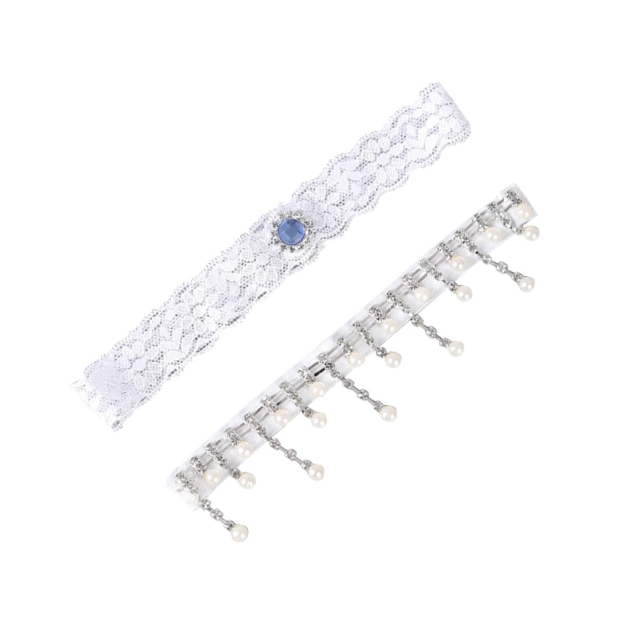 SHERCHPRY 2 Paar Perlenstrumpfband Hochzeit Strumpfband Gürtel Strumpfband für Hochzeit Spitze Blume Strumpfband Hochzeit Strumpfbänder Acryl