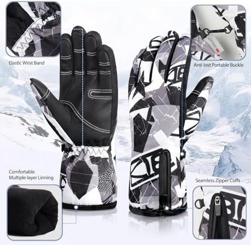 krosa -20℉ Winter Gloves for Men Women & Kids Made with 3M Insulation, 5-Layer Waterproof Snow Ski Gloves, 10 Touchscreen Finger Cold Weather Gloves - Image 5
