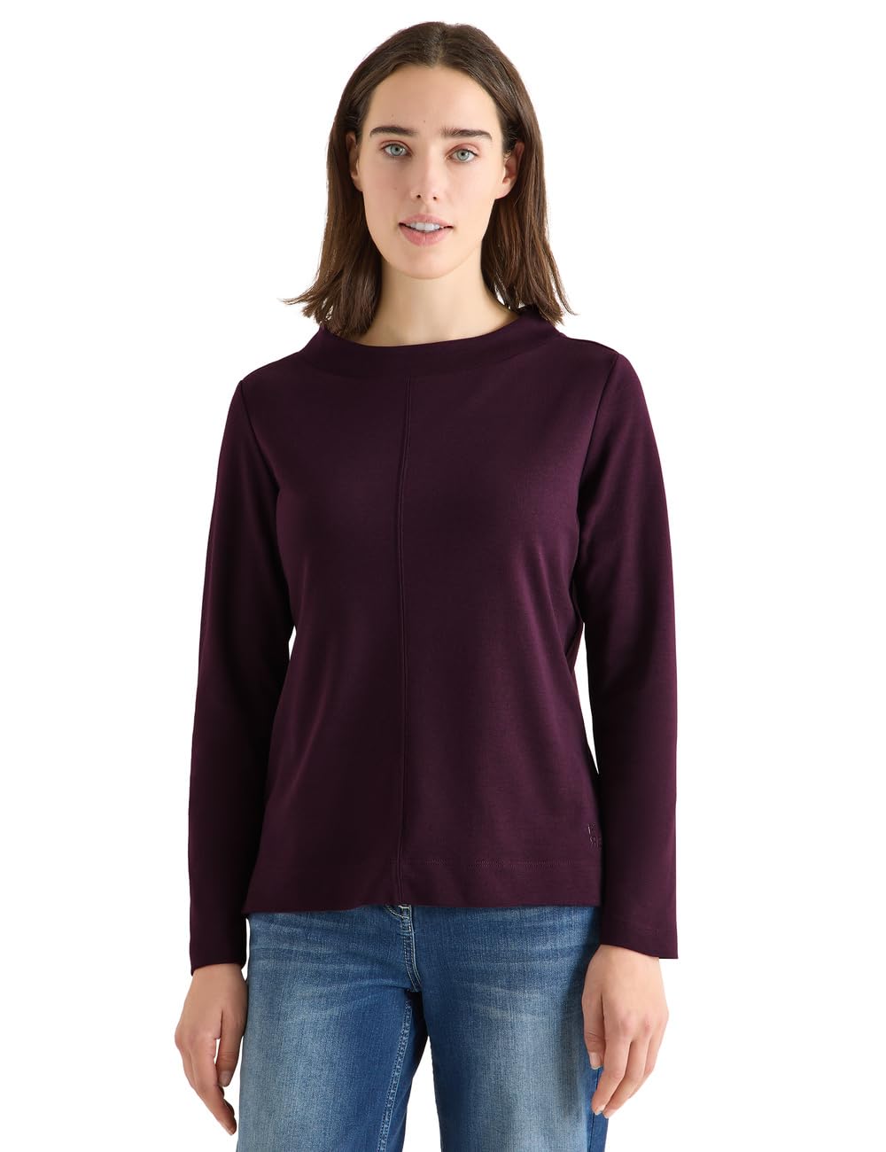 Cecil Damen 3228672 Funnelneck Shirt in Unifarbe (1er Pack)