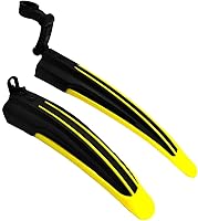 Vista 1 de Free-fly Conjunto de guardabarros delantero y trasero ajustable para bicicleta de montaña y bicicleta de bicicleta Amarillo