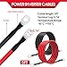6 AWG Battery Cables 6 Gauge Battery Power Inverter Cable with 5/16 Inch Tinned Copper Lugs Both Ends for Solar Marine Boat RV Car Motorcycle 2 pcs (5FT)