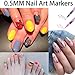 12 Colors Nail Art Pens Set,Upgrade 0.5mm Fine Tip Nail Polish Pens Set,Quick-dry Waterproof Drawing Painting Pens, Portable Nail Art Tools for Home Salon and DIY Nail Art