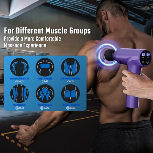 Image of cotsoco Massage Gun Deep Tissue, Muscle Massage Gun with 9 Attachment Heads 20 Speeds & Silent Brushless Motor for Pain Relief, Handheld Percussion Back Massager Gun,Gift for Mom /Dad