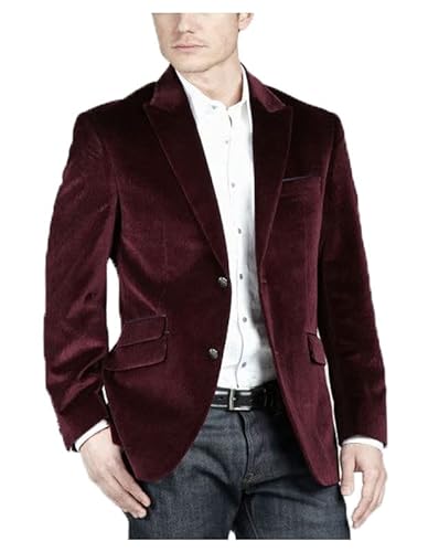 Men's Slim Fit Velvet Sport Coats Stylish Burgundy Suit Jacket Slim Fit Blazers For Men #TOP11