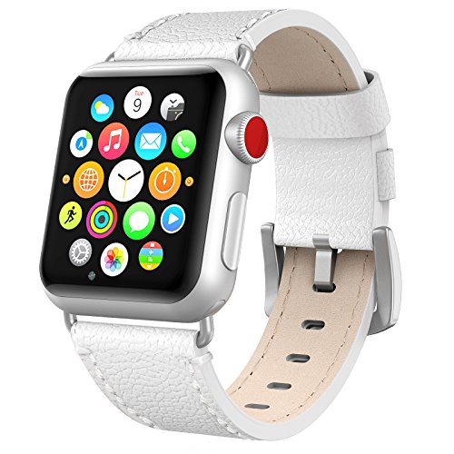 SWEES Genuine Leather Band Compatible iWatch Apple Watch 38mm Series 3, Series 2, Series 1, Sports & Edition for Women, Small Replacement Designer Design Dressy Accessories