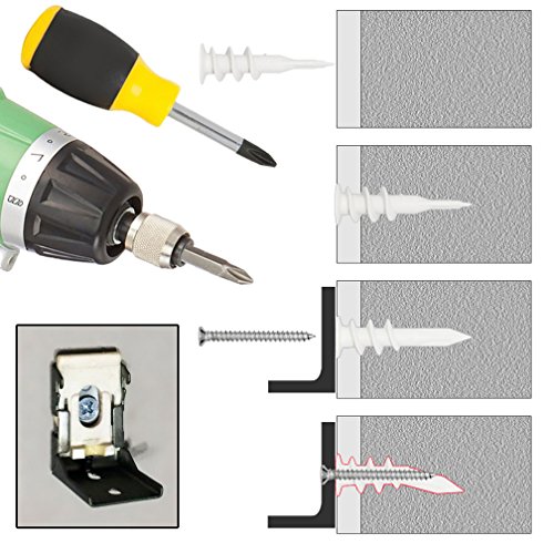 Drywall Anchor with Screws Sets - Plastic Self Drilling Dry Wall Anchors, 100 Pieces All Together - Thumbnail 7