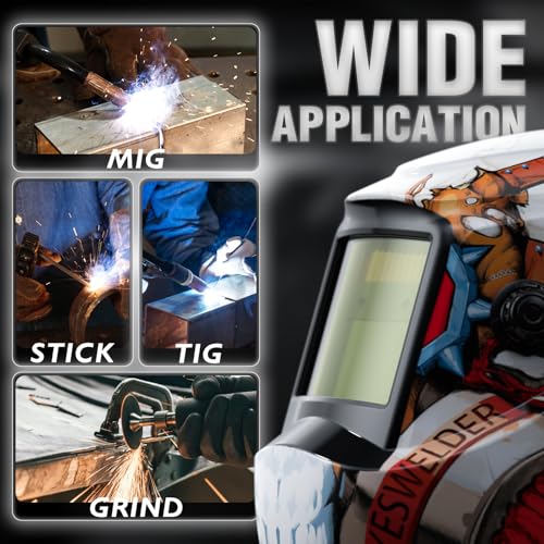Image of YESWELDER Auto Darkening Welding Helmet, 1 /1 /1 /1 True Color Solar Powered Welding Hood with 2 Arc Sensors, Blue Light Blocking Welder Mask for TIG MIG ARC and Grind