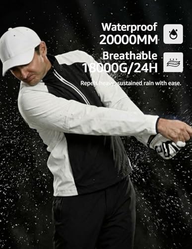 Image of fit space Waterproof Golf Rain Jacket for Men 20K Performance Lightweight Rain Jackets for All Sports