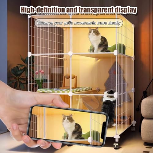 Cage pour chat spacieuse qui résout le manque d'espace et sécurise les balcons
