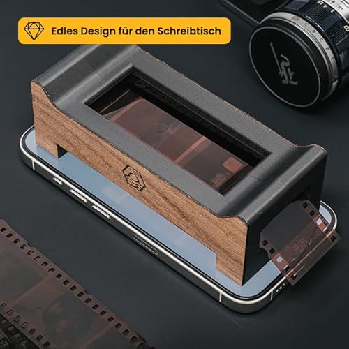 Negativhalter 35mm – Filmhalter zur Digitalisierung analoger Filme – 36 Bilder in unter 1 Minute – Ideal für Scannen mit DSLR (Mattschwarz ohne Echtholz)