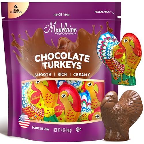 Madelaine Milk Chocolate Turkey Candy – 1 oz Foil-Wrapped...