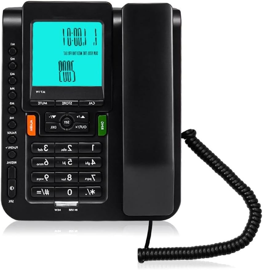M71W Desktop Corded Landline Phone With Large LCD Display