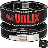 VOLIX レバーアクションベルト ナロータイプ【待ち時間0秒のワンタッチ着脱】トレーニングベルト 筋トレ (レッド, XL)