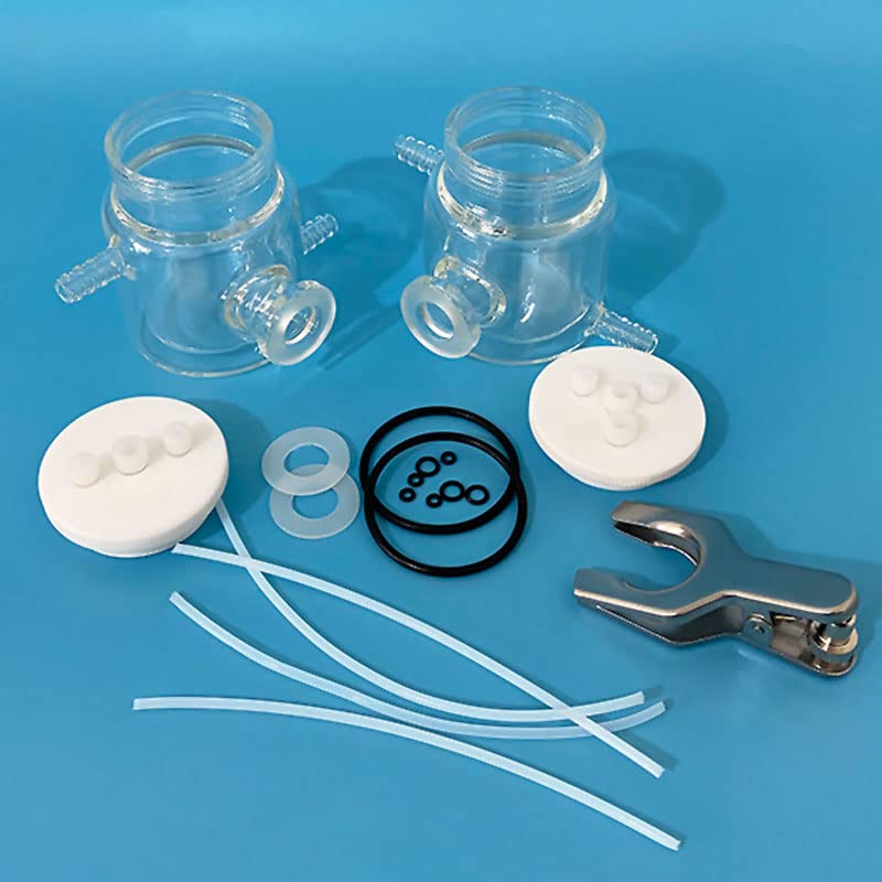 Electrolizador de control de temperatura de baño de agua de doble capa tipo H con membrana intercambiable - Opciones de 50 ml a 300 ml(50ml-50ml)