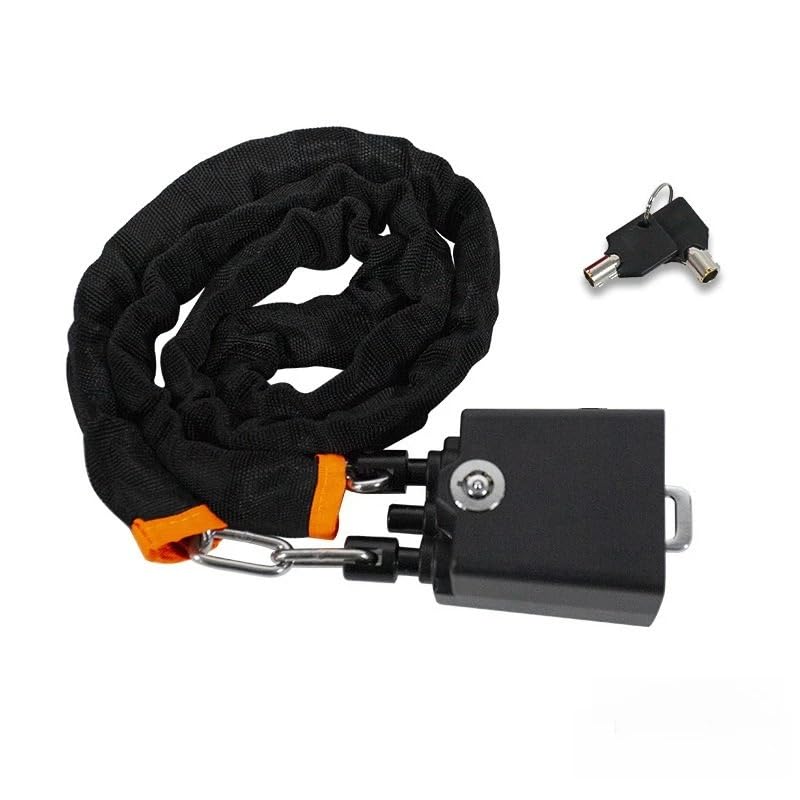 Antirrobo Coche Dispositivo antirrobo para bloqueo del volante coche, de hebilla cinturón seguridad, cuerda alambre acero(Black-chain)