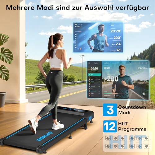 FOUSAE Walking Pad Laufband für Zuhause, 4-IN 1 Laufband Schreibtisch mit 9% Steigung, 2.5HP Walking Machine mit LED-Anzeige… – Ansicht 5
