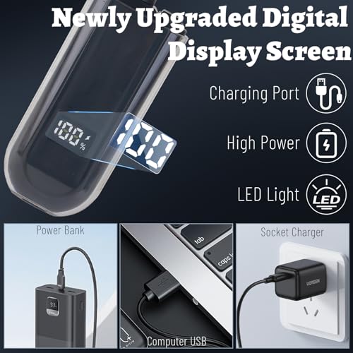 Image of Nose and Ear Hair Trimmer for Men, 2025 Nose Hair Trimmer Clipper with LED Display for Women, Professional IPX7 Waterproof Dual Edge Blades Nasal Trimmer Clippers for Travel (Black)