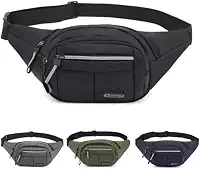 Pochete Motociclista Multiuso Impermeável Grande Capacidade, Múltiplos Bolsos, Alça Ajustável, Bolsa Motoqueiro Masculina e Feminina, Uso na Transversal no Ombro ou na Cintura (PRETO)