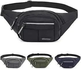 Pochete Motociclista Multiuso Impermeável Grande Capacidade, Múltiplos Bolsos, Alça Ajustável, Bolsa Motoqueiro Masculina e Feminina, Uso na Transversal no Ombro ou na Cintura (PRETO)