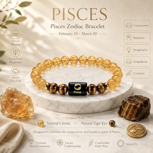 Image of Zodiac Bracelet for Men & Women | 12 Zodiac Signs & Rashi Collection | Natural Crystal Bracelets | Lab Tested Natural Stones | Premium Gift Box & Velvet Pouch