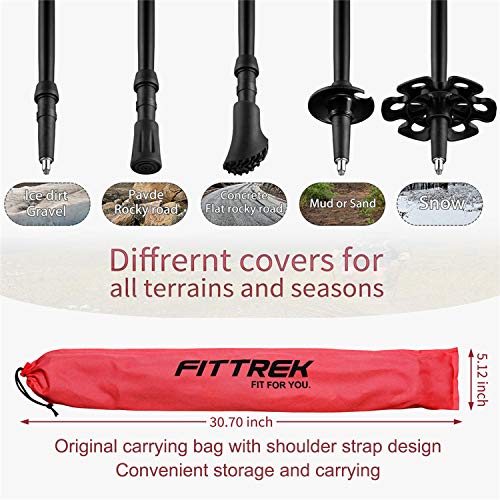FitTrek Wanderstöcke - Trekkingstöcke Kork - Walking Stöcke Teleskop - Nordic Walking Stock Verstellbar Leicht für Damen… – Ansicht 4