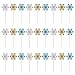 Produktbild Kesote 30x Cupcake Topper Weihnachten Kuchendeko Schneeflocken Fruit Picks Frozen Kuchen Dekoration Tortenstecker Kinder Party, Gold + Silber + Blau