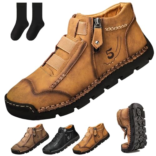 Matufit Shoes for Men,Waterproof Non-Slip Fashionable Orthopedic Shoes,Side Zip Slip-On Flats