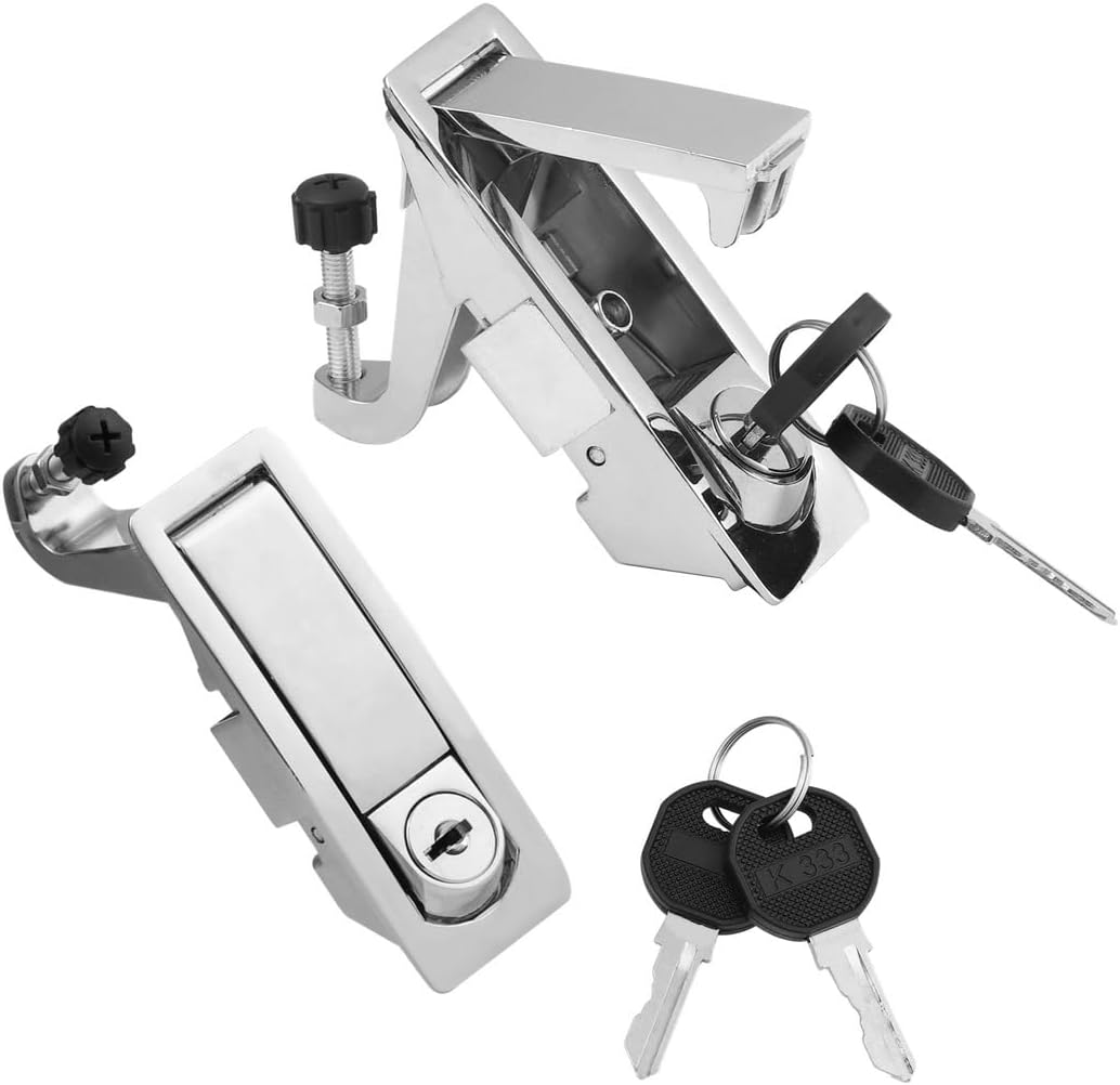 Generic 2 Pcs Zinc Alloy Trigger Latch Locks, Compression Latches With 4 Keys, Hand Operated Compression Lever Locks For Electronic Closures, Suitable For 0.04-0.94’’ Doors