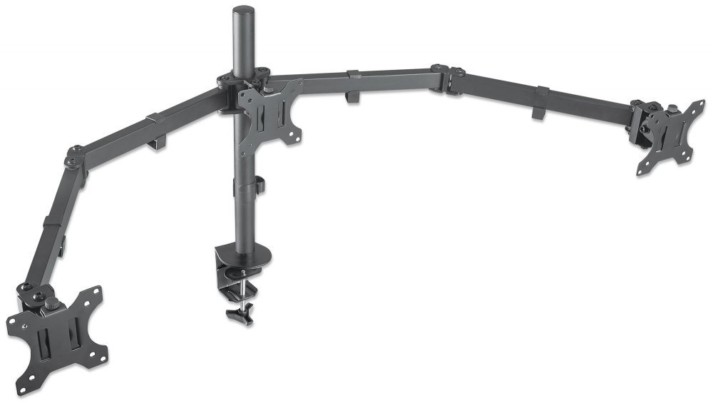 Manhattan 461658 Tischhalterung mit Monitorarm für Drei Displays Geeignet für Drei Displays bis zu - Einer zentral montiert Zwei auf Den Monitorarmen - zweifach schwenkbar – Bild 2