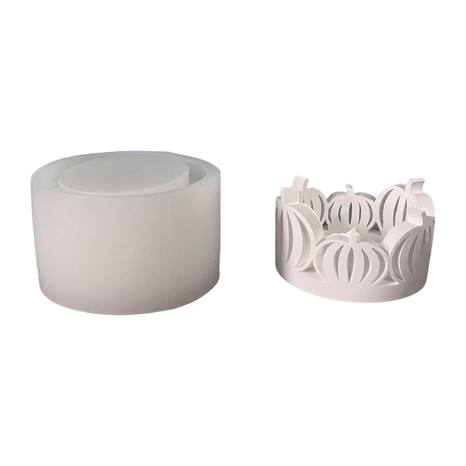 Yhplxyuus Hollowed Pumpkins Silicone Mold for Tealight Holder Resin Craft Thanksgiving Fall Festival Decoration Pumpkins Silicone Mold