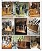 Magnetic Kitchen Knife Block(Natural Bamboo),Knife Holder,Knife Organizer Block,Knife Dock,Cutlery Display Stand and Storage Rack,Kitchen Scissor Holder,Large Capacity,Double Side Strongly Magnetic
