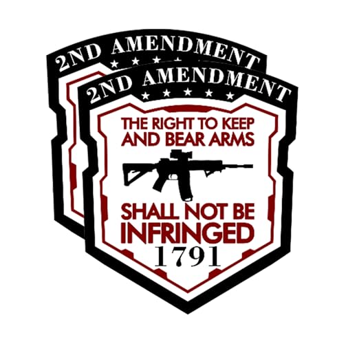Image of eDesign 2-Pack Right to Bare Arms Shall Not Be Infringed 2nd Amendment Sticker Decal - 4 Inches - 2a Sticker for Car Truck SUV Van Window Bumper Wall Laptop Tablet Cup Tumbler and Any Smooth Surface