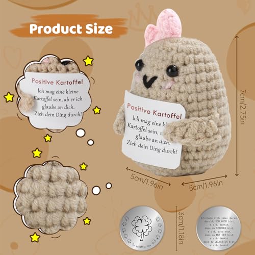 SALOVEN ocket Hug Positive Kartoffel,Kartoffel Glücksbringer mit positiver Energie und kreativem Design,Abschied & Gute Besserung Mutmacher Geschenk