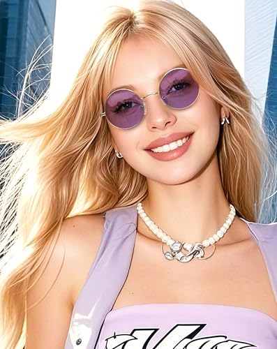 Image of Joopin Small Round Sunglasses Hippie Circle Sun Glasses UV400 Protection
