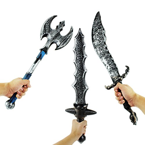 Boley 3 Pack Barbarian Toy Swords and Axe Set - Great Pretend Play