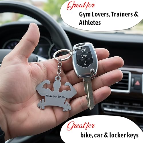Image of SAVRI Personalized Keychain with Customized Name Engraving | Stainless Steel Round Professional Keychain