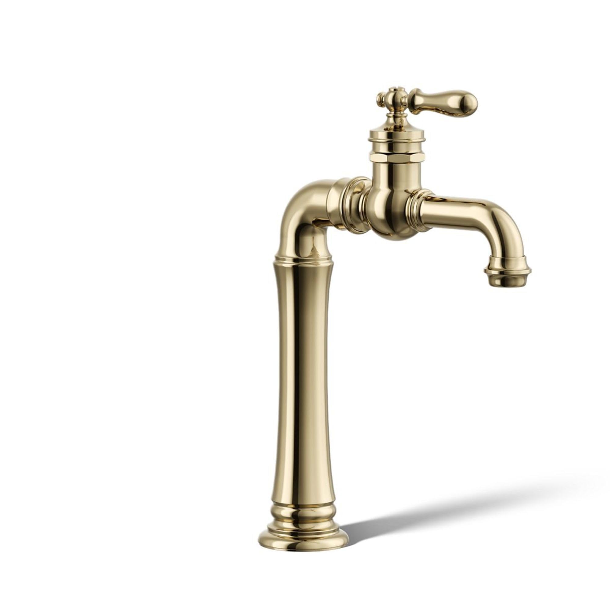 KOHLER 72763-9M-AF Artifacts Single-Handle Bathroom Sink Faucet in Vibrant French Gold