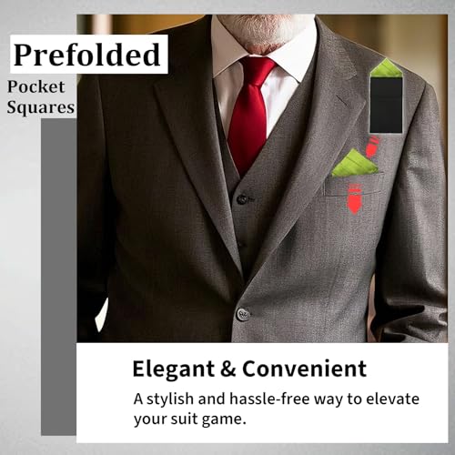 Image of Mens Pre-Folded Pocket Squares on Card Pocket Handkerchief for Suit Accessories
