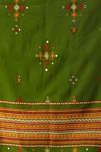 Image of Exotic India Women's Kutch Wool Shawl (SHV95--beige)