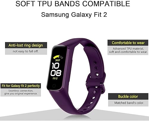 Miniatura 5 de Paquete de 6 correas de repuesto compatibles con Samsung Galaxy Fit 2 SM-R220 para mujeres y hombres, correa de reloj clásica para reloj inteligente