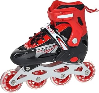 حذاء تزلج بعجلات صف واحد مصمم بمقاس قابل للتعديل من ام-ستور، لون فوشيا، مقاس من 31 إلى 34 EU