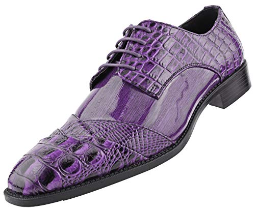 Image of Bolano Bandit Men's Alligator Print Cap-Toe Oxford Dress Shoes