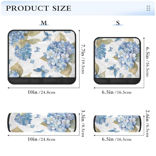 Image of Watercolor Hydrangea Butterfly Seat Belt Cover Pad 2 Pcs Soft Cute Seatbelt Covers Protector Support Head Neck Shoulder Strap for Car Seats High Chair Backpack for Adults Kids Women Men 10x7.7I