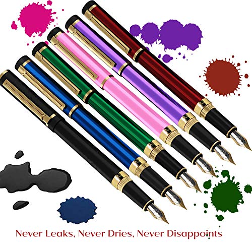 Dryden Designs Fountain Pen. Medium Nib Premium Box | 6 Ink Cartridges Included (Intense Black) - Thumbnail 6